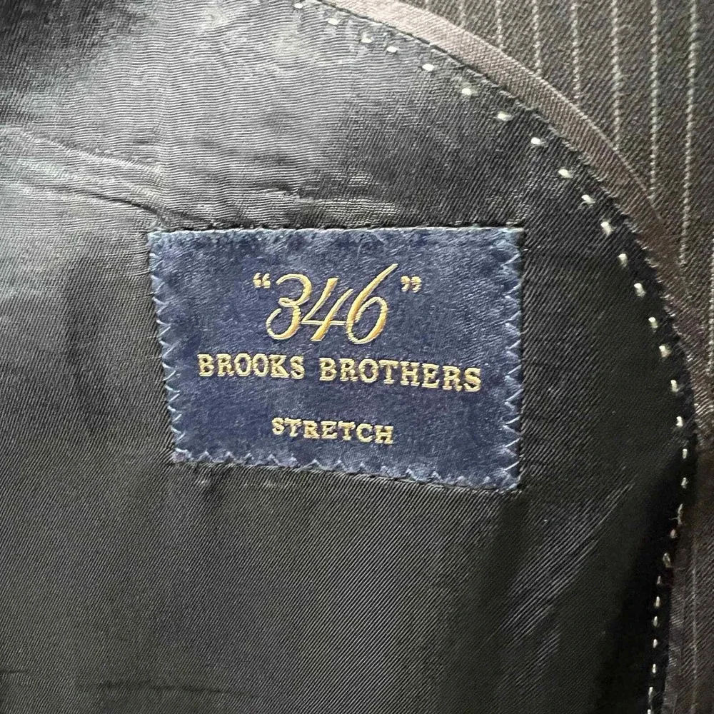 346 Brooks Brothers Stretch Mens 41R Wool Blend Pin Striped Blazer‎